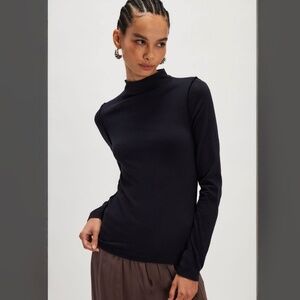New We The Free by Free People Kenzie Long Sleeve Top Black Large
